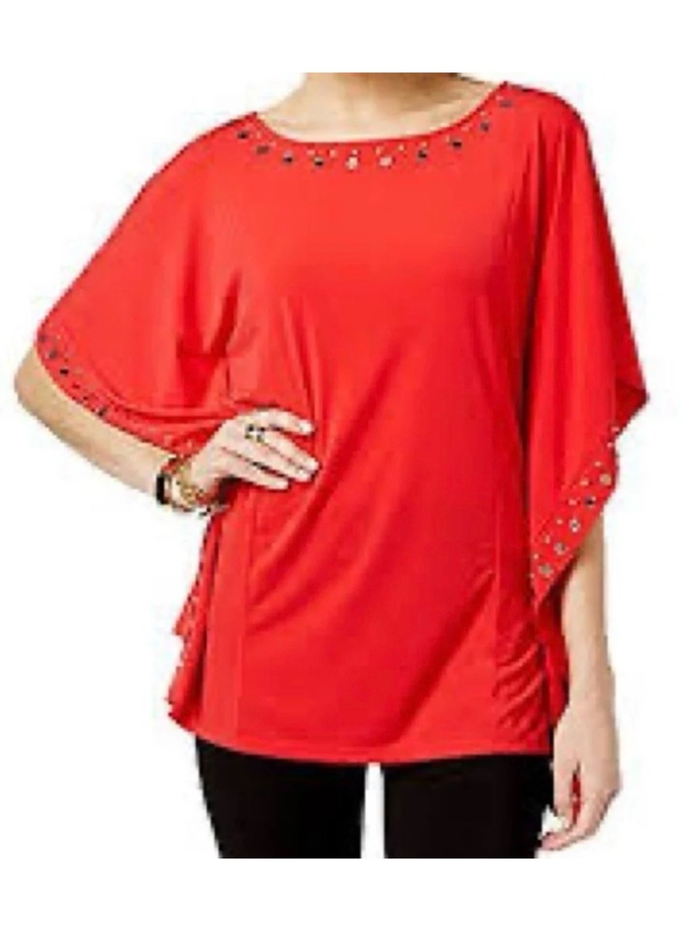 Michael Kors Orange/Red Embellished Women’s Top Size XS